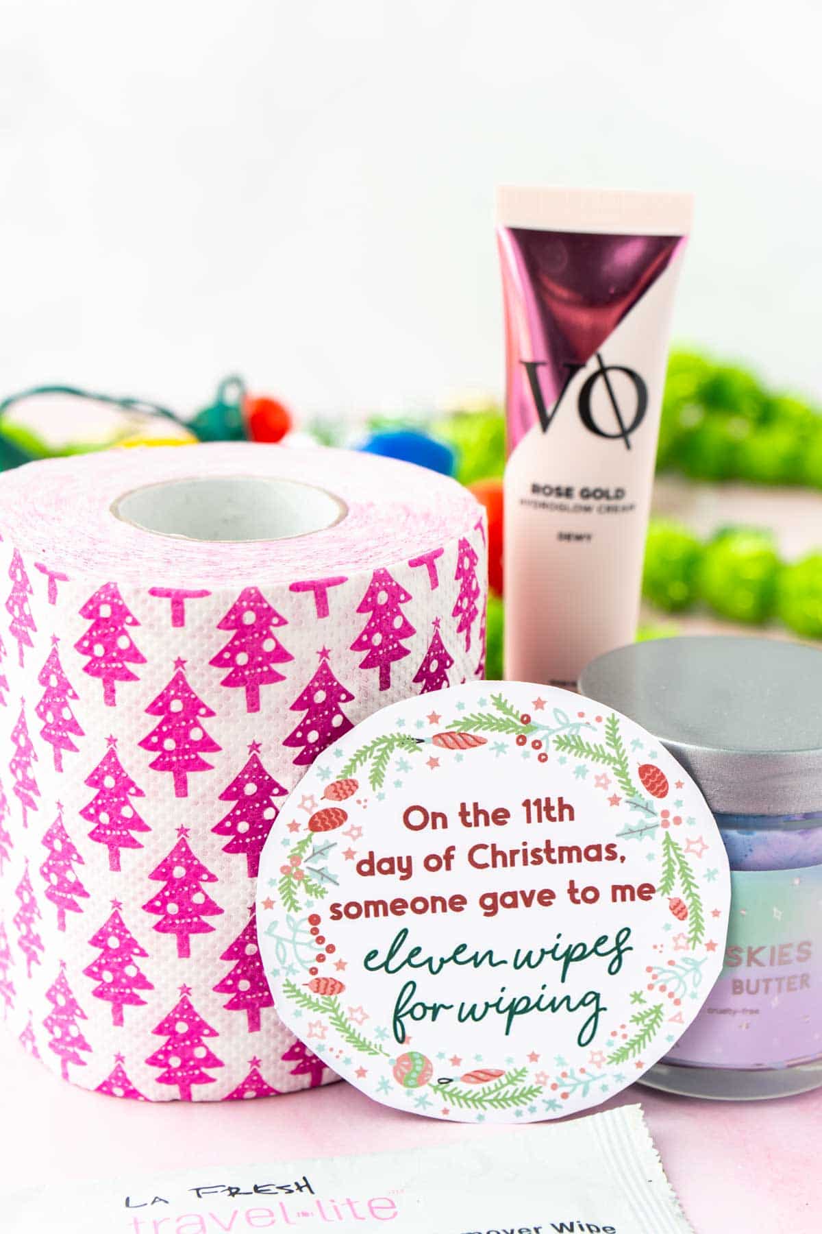 12 days of Christmas gifts for day 11 with a gift tag