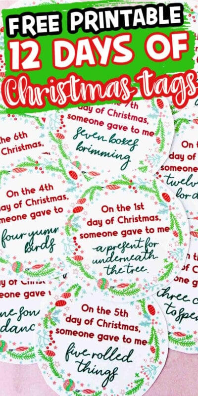 CHRISTMAS HOLIDAY, 12 Days of Christmas Gift Tags