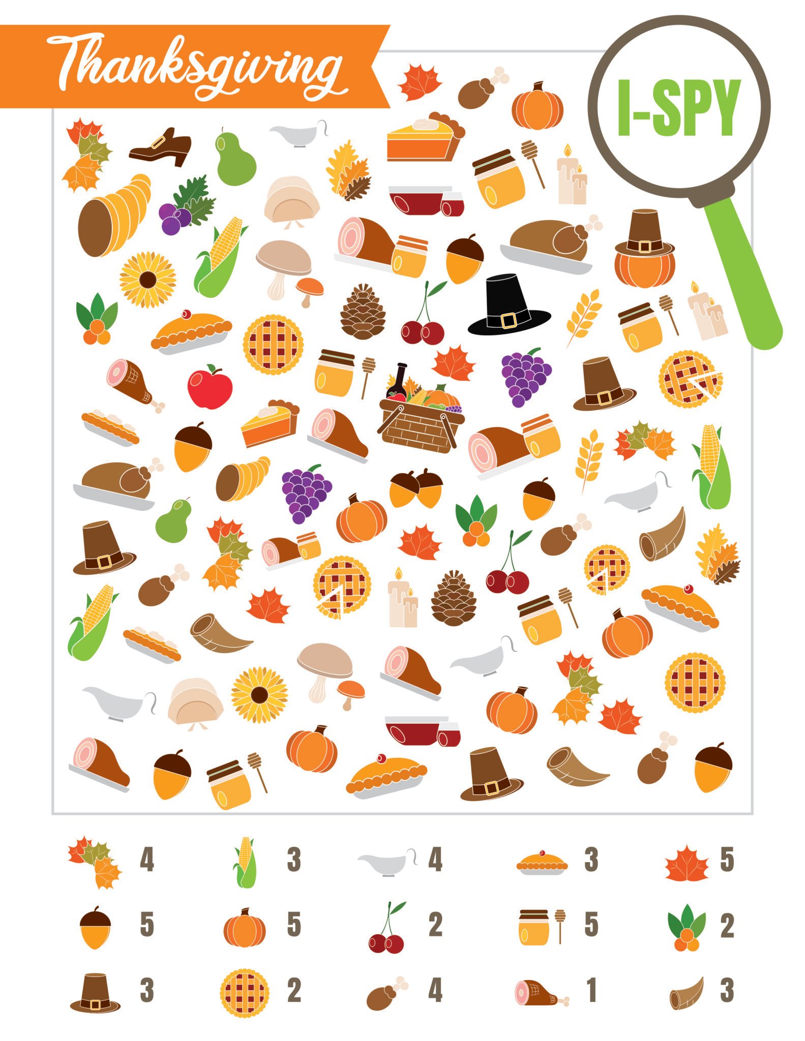 Thanksgiving i spy printable