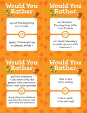 70 Fun Thanksgiving Would You Rather Questions (Free Printable)