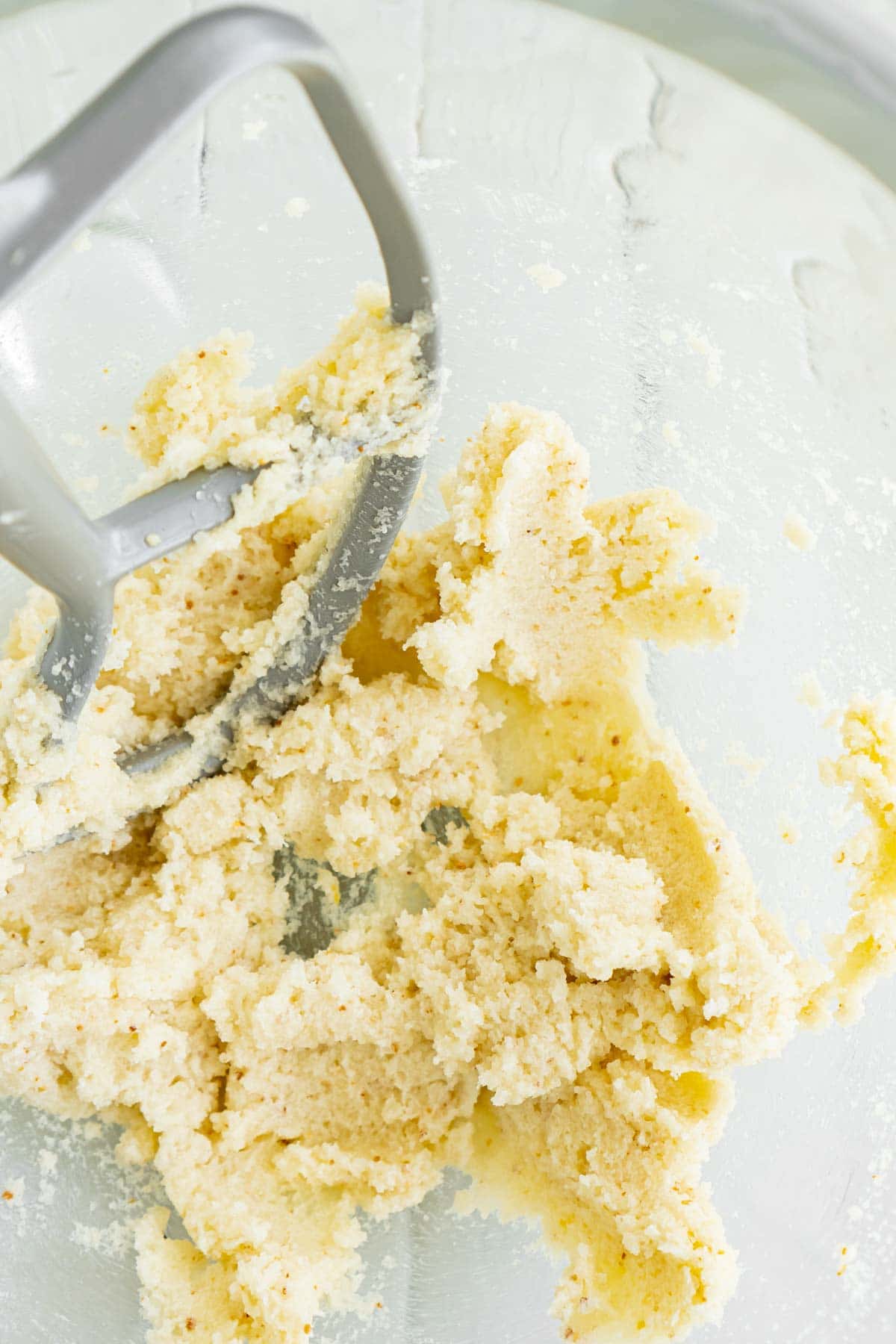 creamed butter and sugar in a mixing bowl