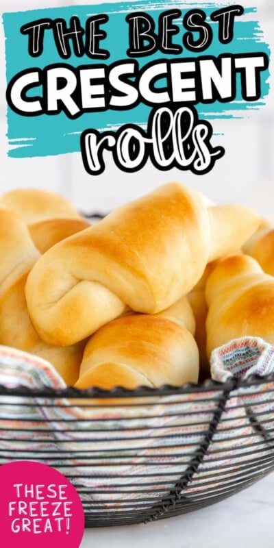 Homemade crescent rolls photo with text for Pinterest