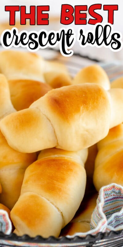 Homemade crescent rolls photo with text for Pinterest