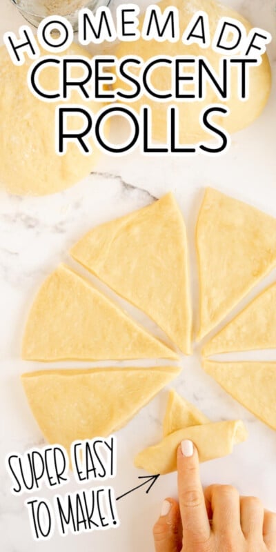 Homemade crescent rolls photo with text for Pinterest