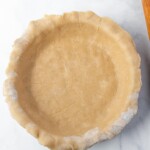Apple pie crust in a pie pan