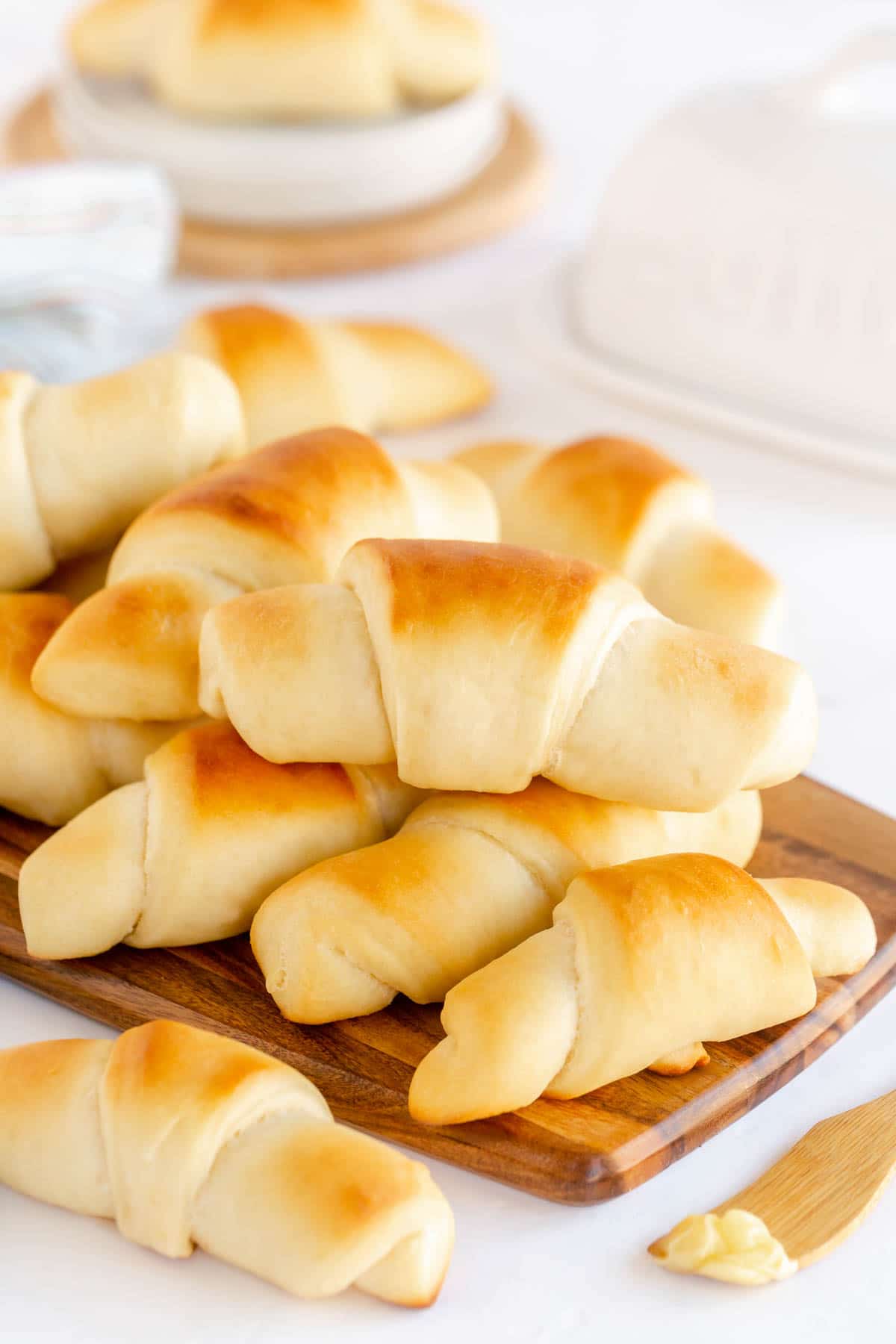 Pile of homemade crescent rolls