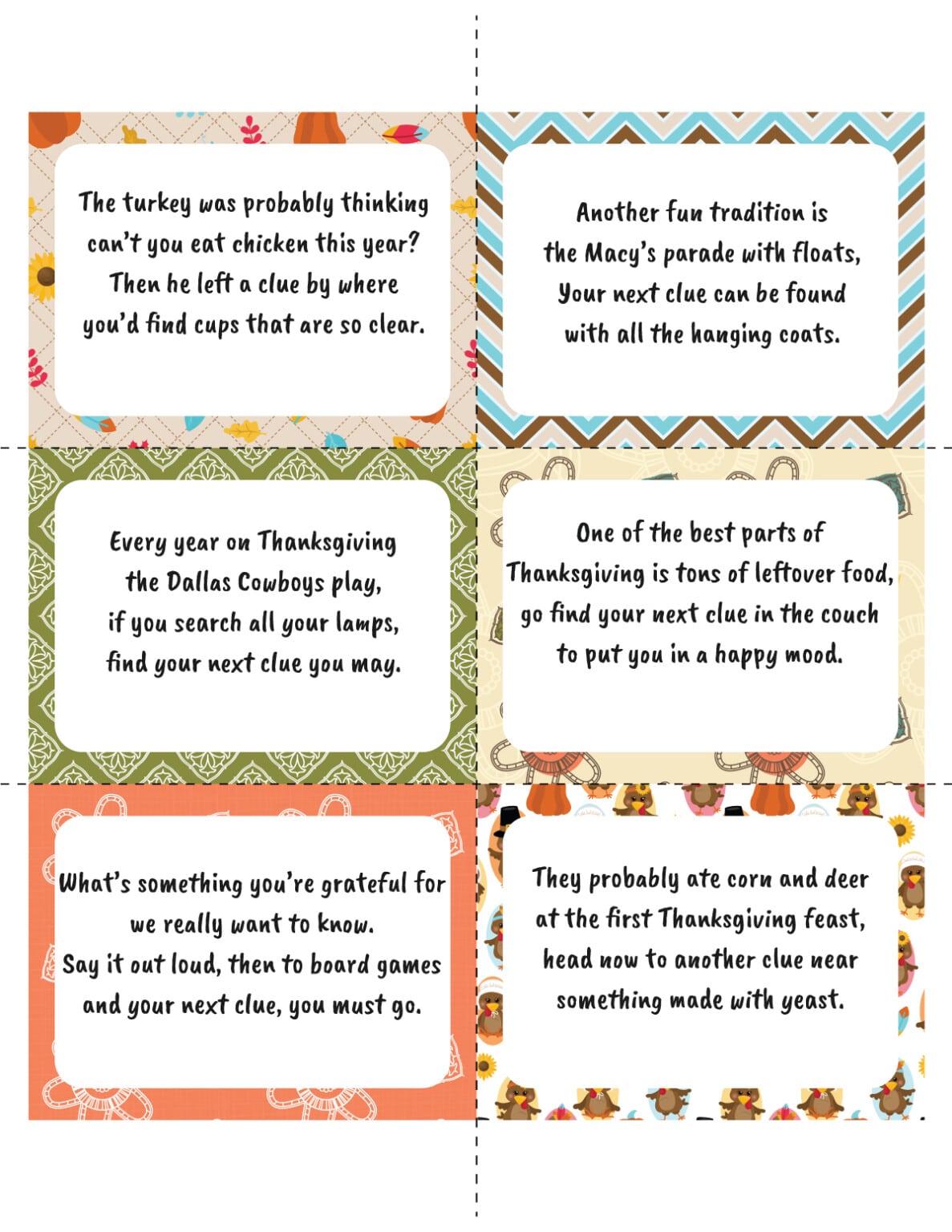 Free Printable Thanksgiving Scavenger Hunt For Kids