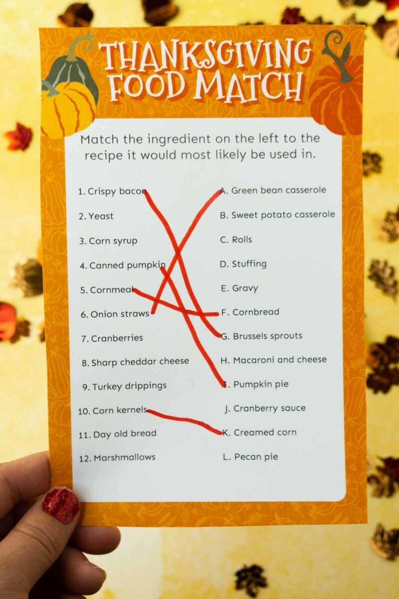 Free Printable Thanksgiving Matching Game Play Party Plan