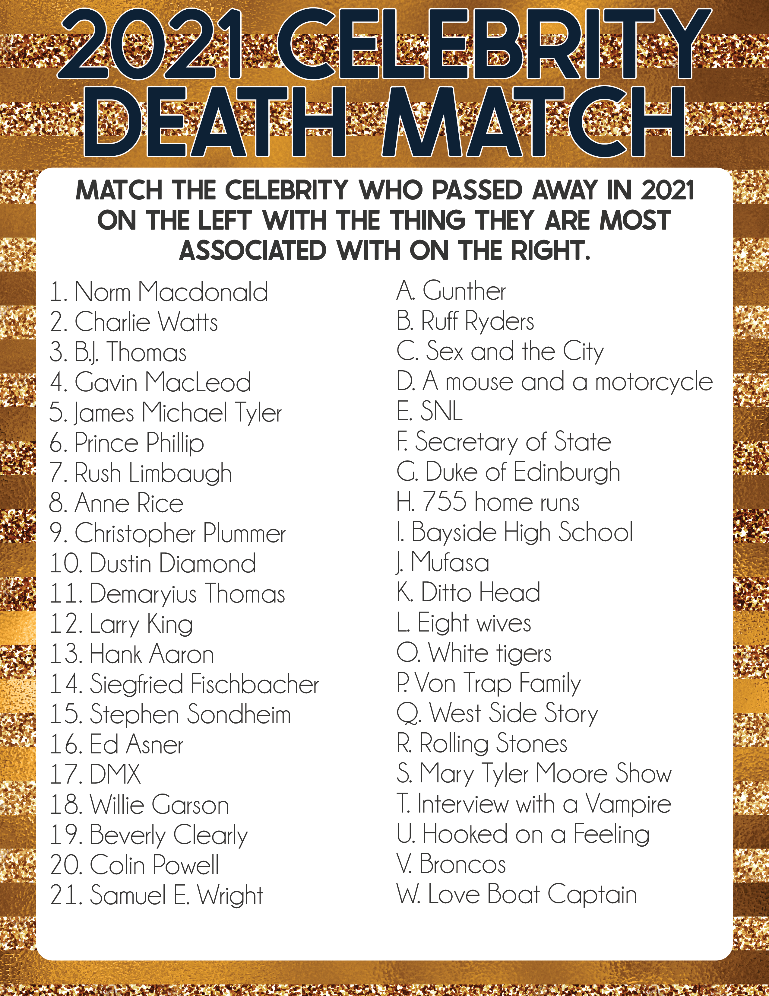 celebrity death matching game