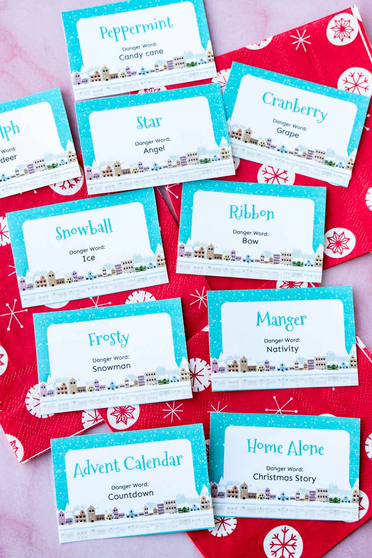 Free Printable Christmas Danger Words Game Play Party Plan
