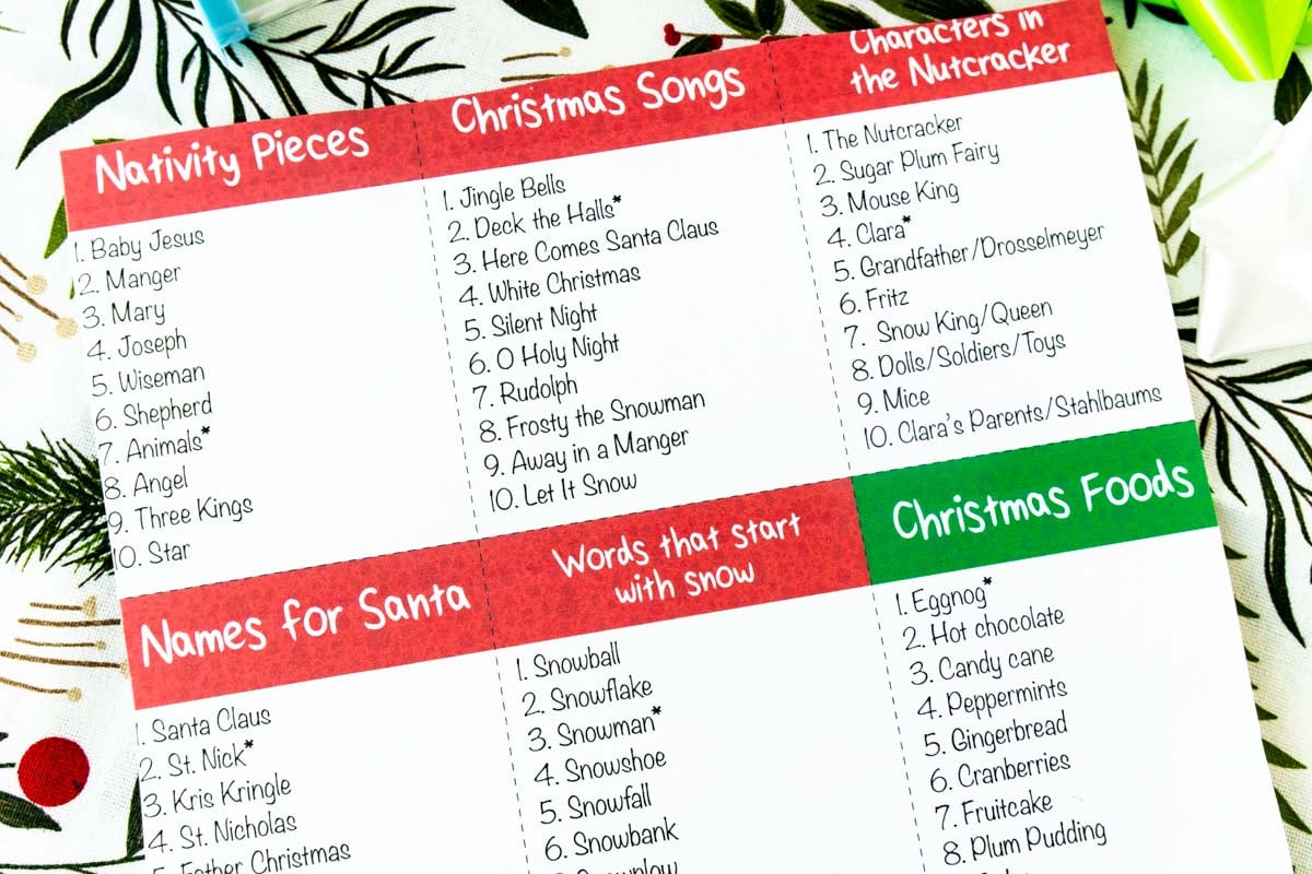 Fun Christmas Outburst Game  Free Printable   - 80