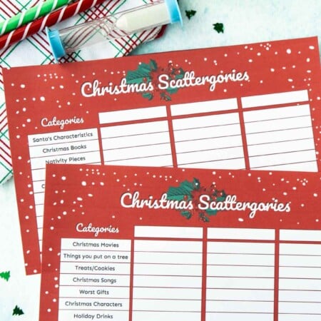 Supplies needed to play Christmas Scattergories