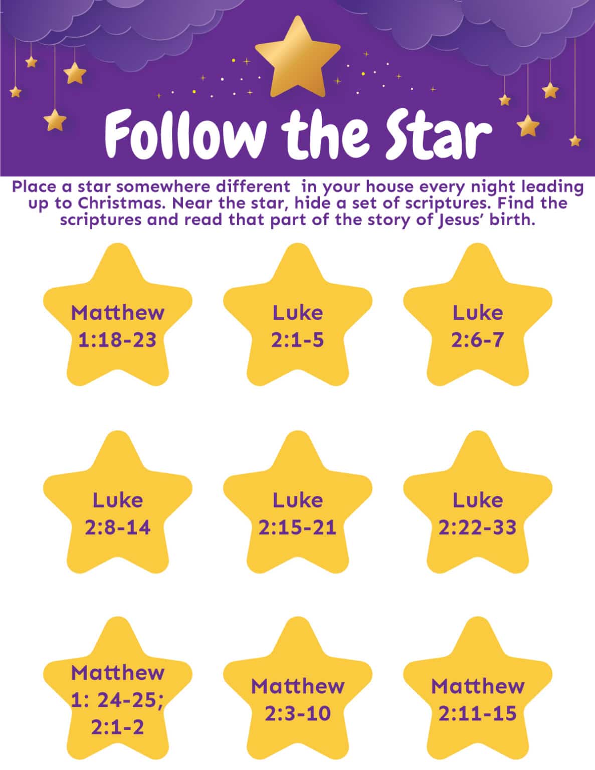 Follow the Star Christ Centered Christmas Activity Play Party Plan