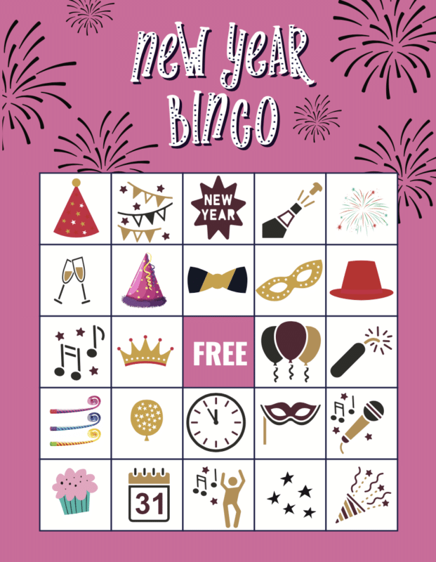 Free Printable New Years Eve Bingo Cards Play Party Plan