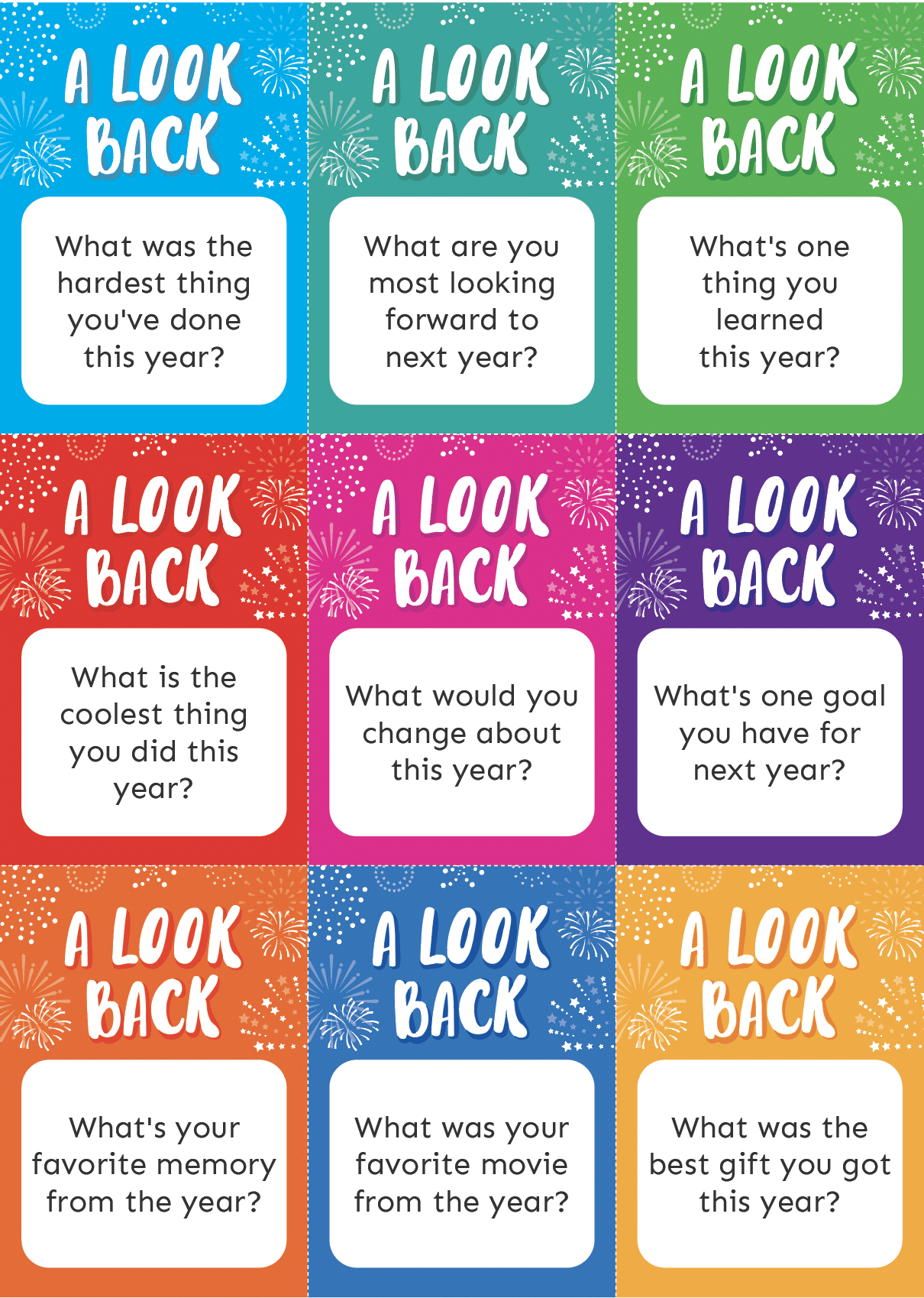 Colorful New Year questions