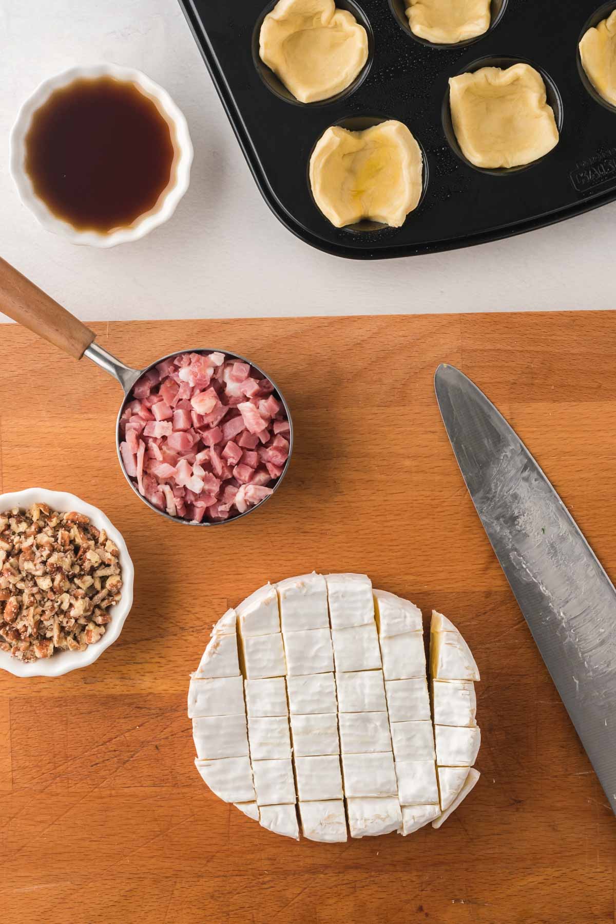 Brie cut into small pieces