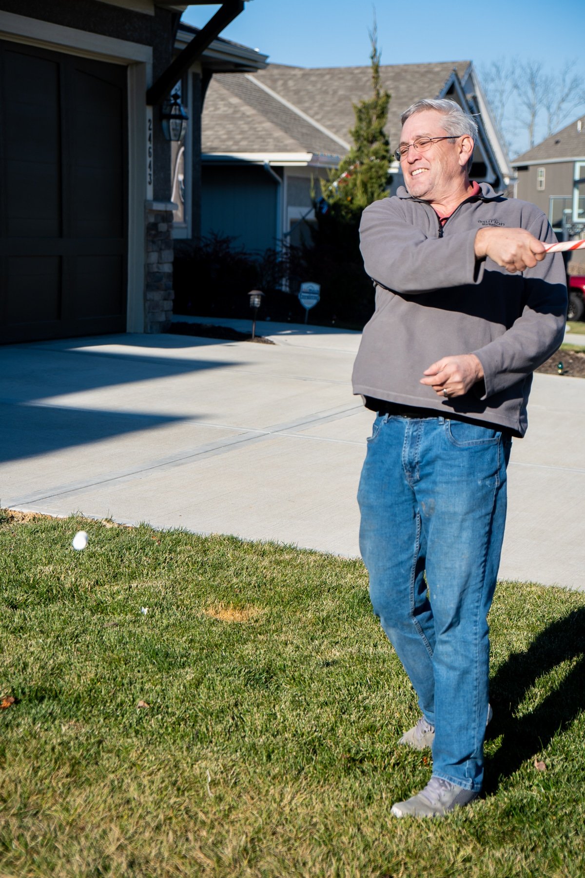 Man after he swung a stick