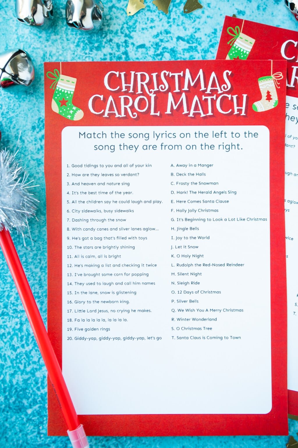 Free Printable Christmas Carol Trivia Games