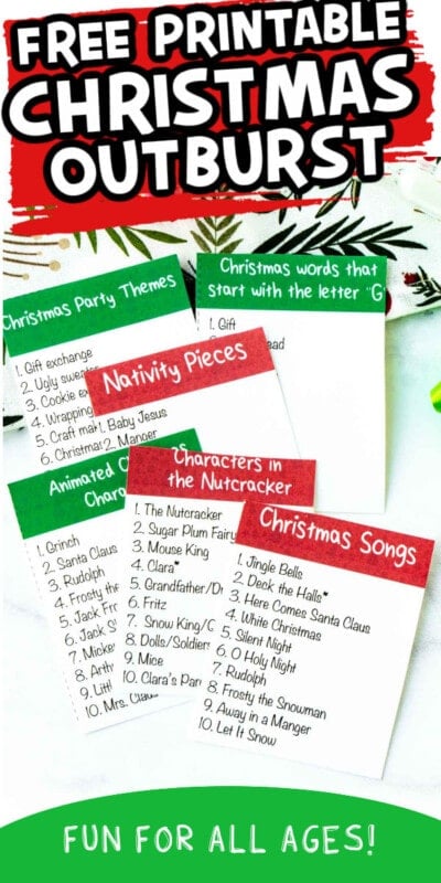 Fun Christmas Outburst Game  Free Printable   - 95