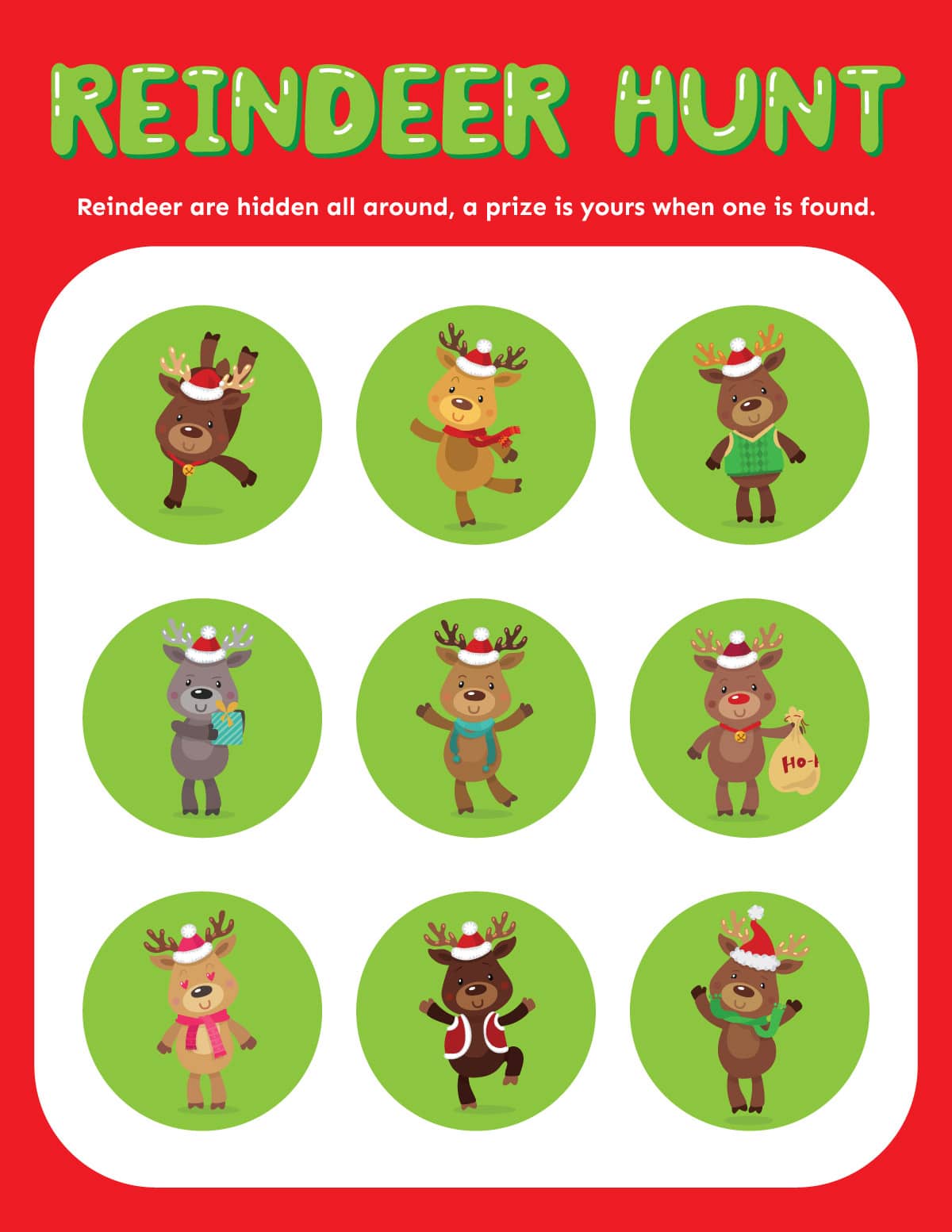 Reindeer hunt sheet