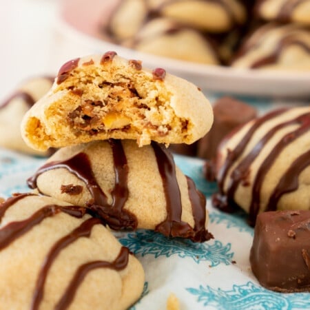 snickers cookies in a pile