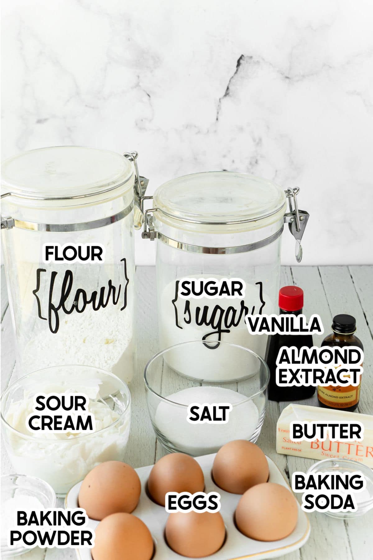 Ingredients for cutout sugar cookies