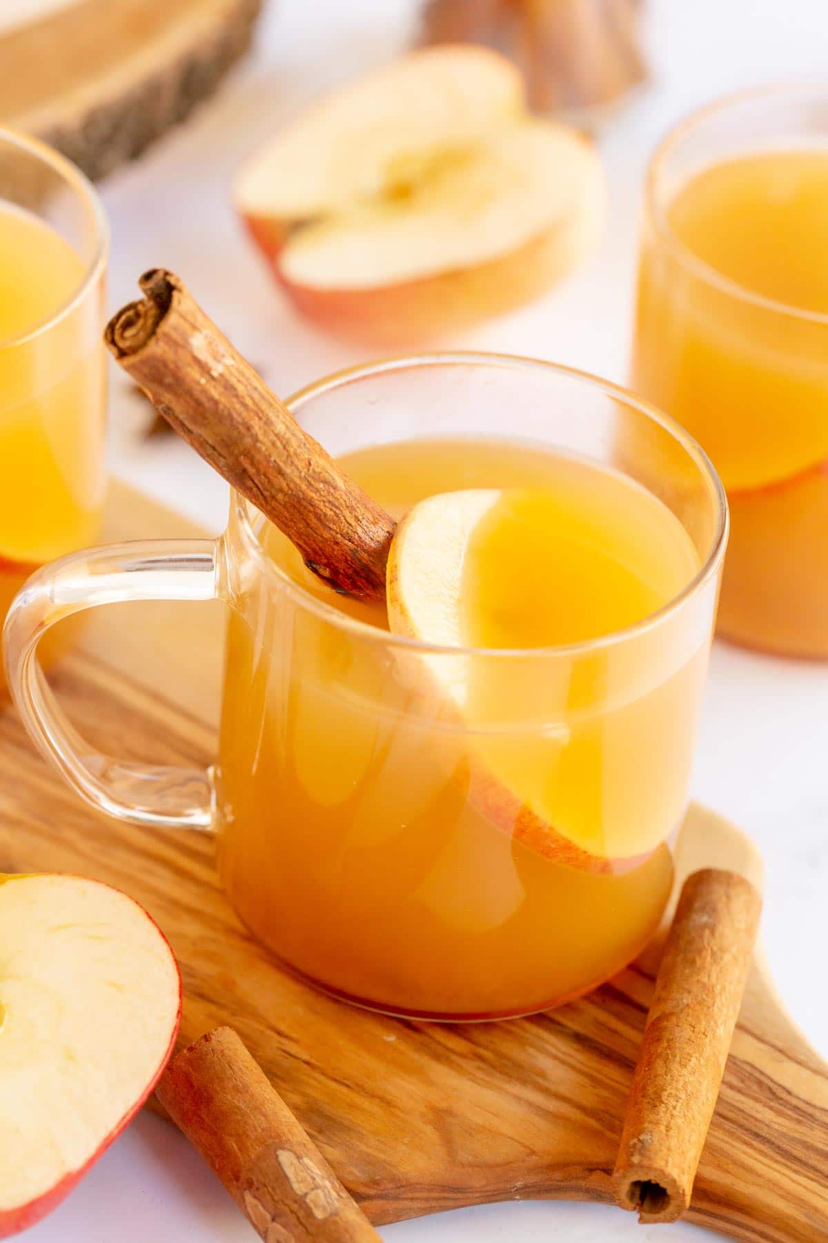 Glass of spiced apple cider