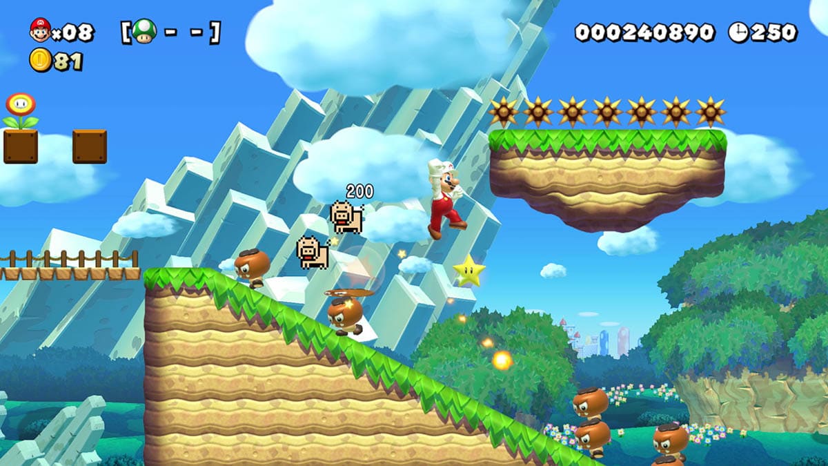 Still image from Super Mario Maker 2 level