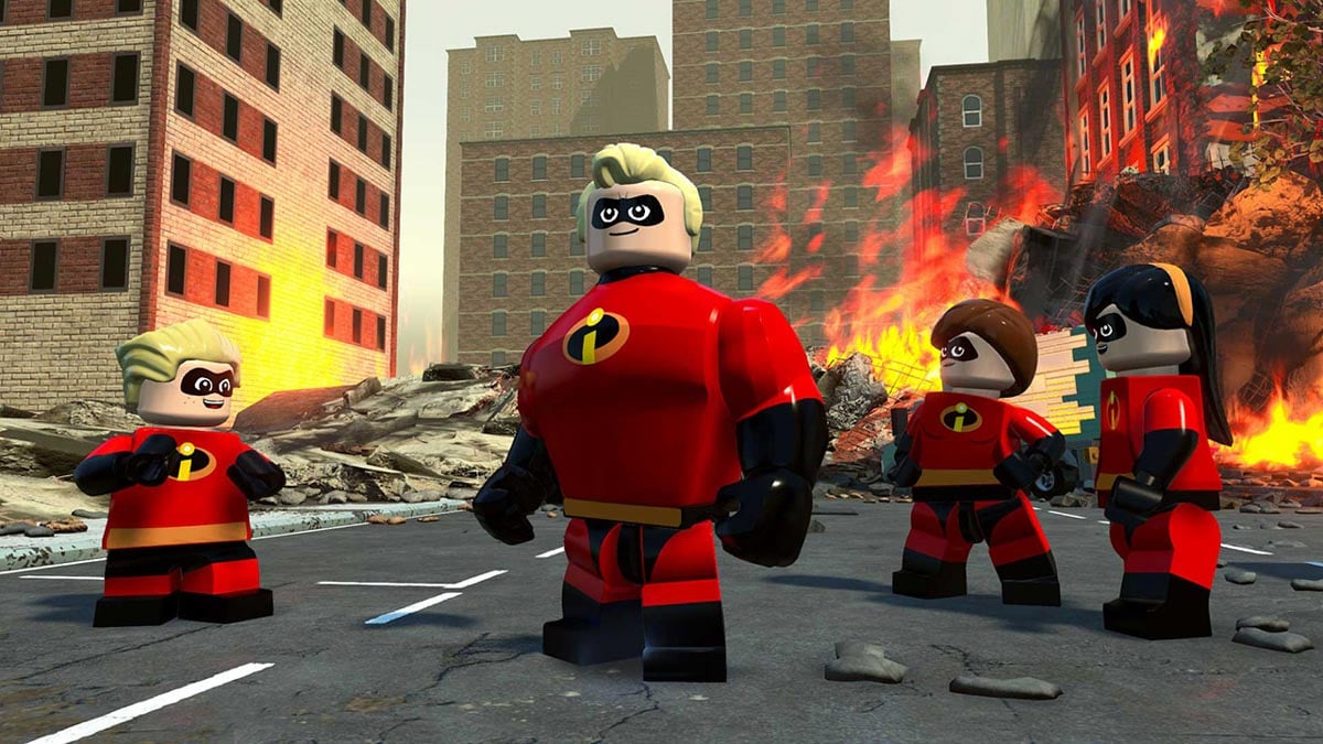 Lego Incredibles standing in a street