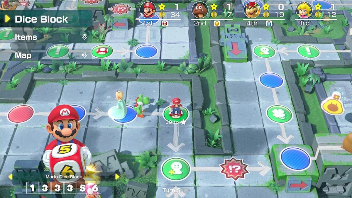 Game board in Super Mario Party