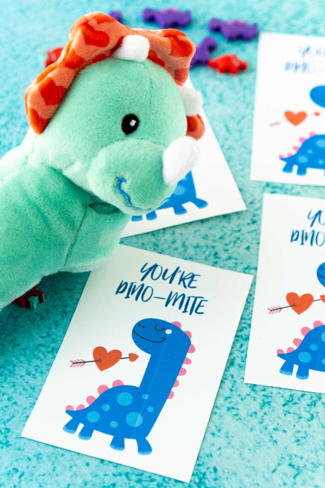 Free Printable Dinosaur Valentine Cards for Kids - Play Party Plan