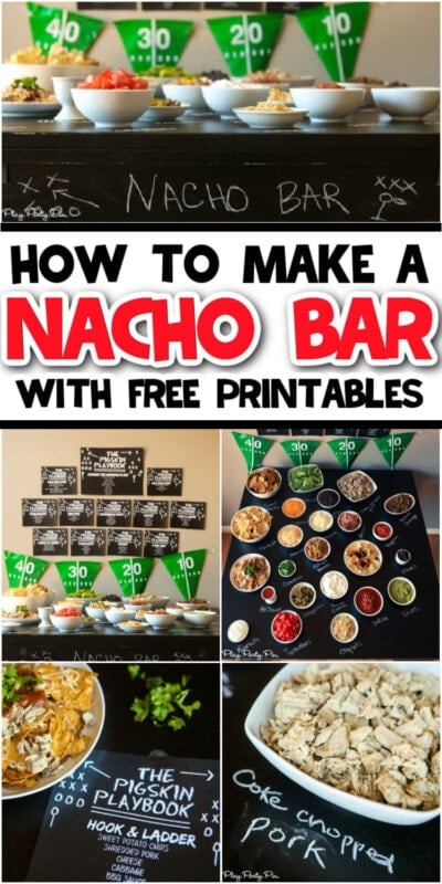 Collage of nacho bar images