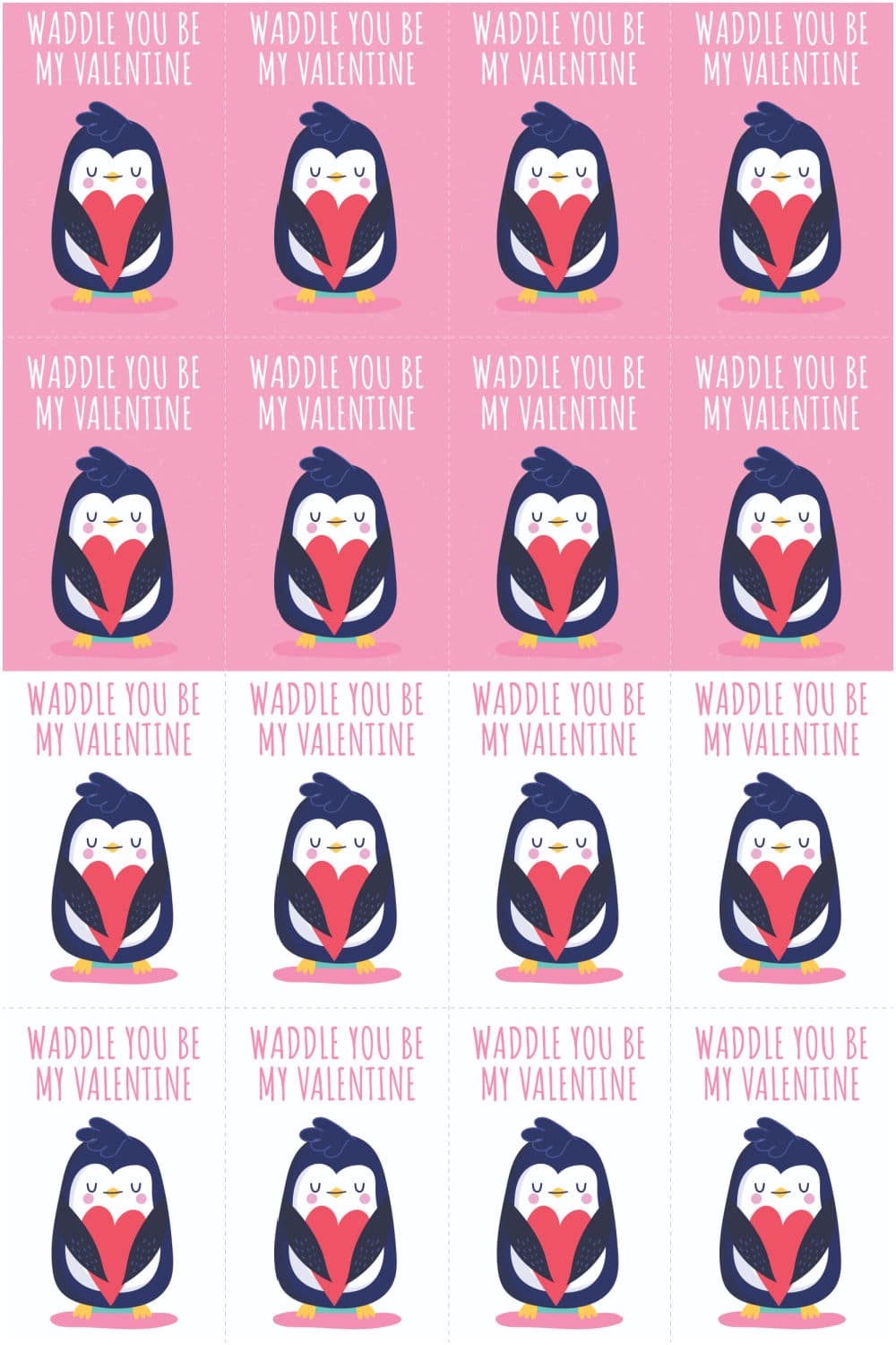 cute penguin valentine cards