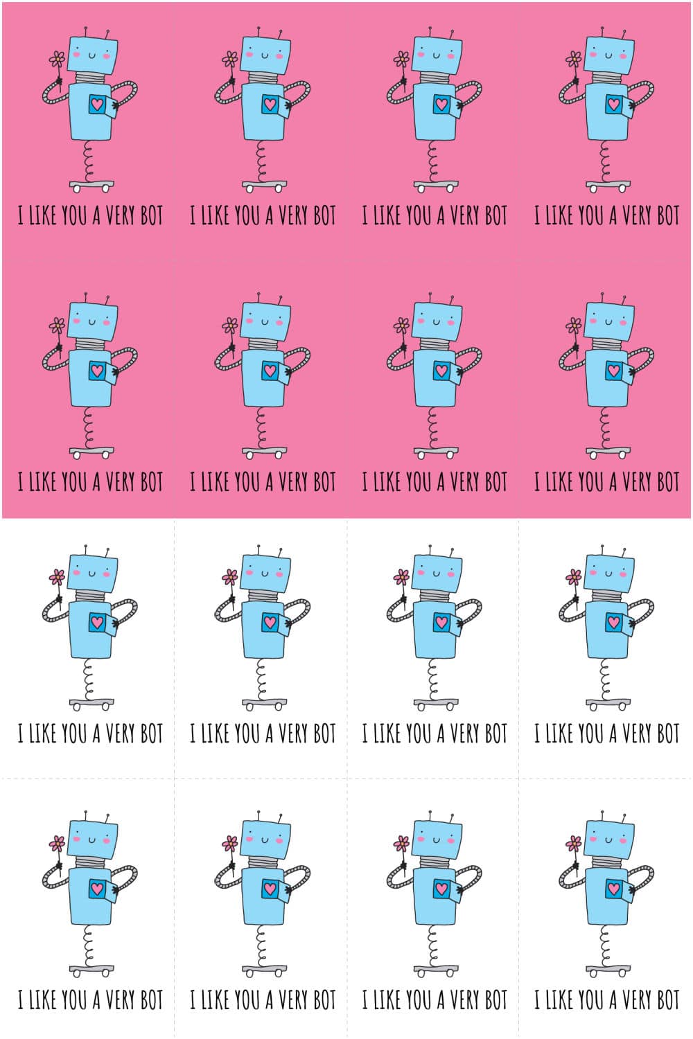 two different robot valentine designs