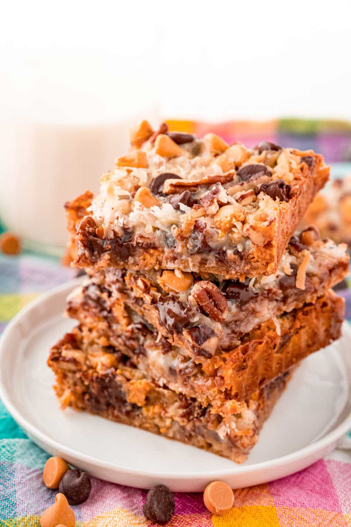 Three 7-layer bars stacked on top of each other