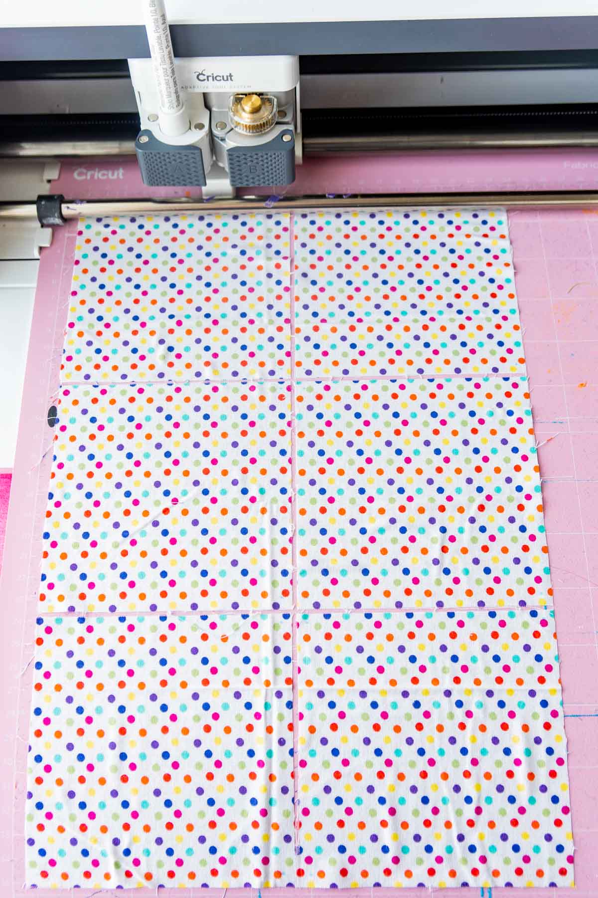 Squares of fabric with a Cricut Maker