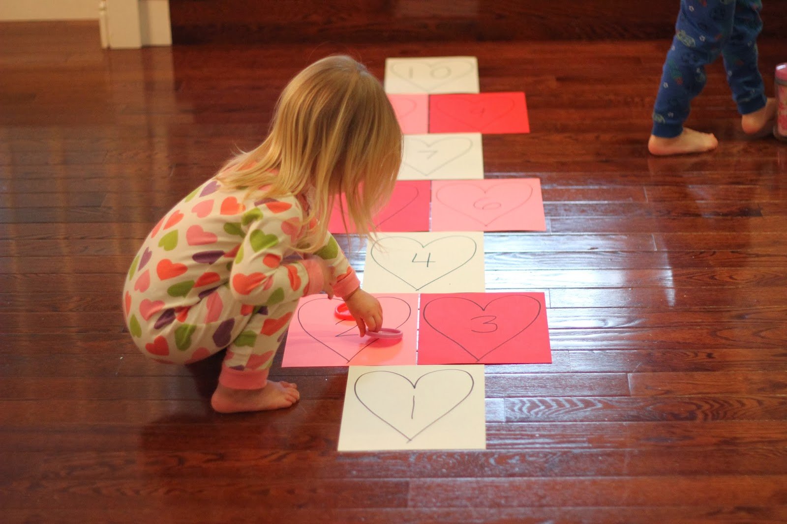 Heart hopscotch for kids