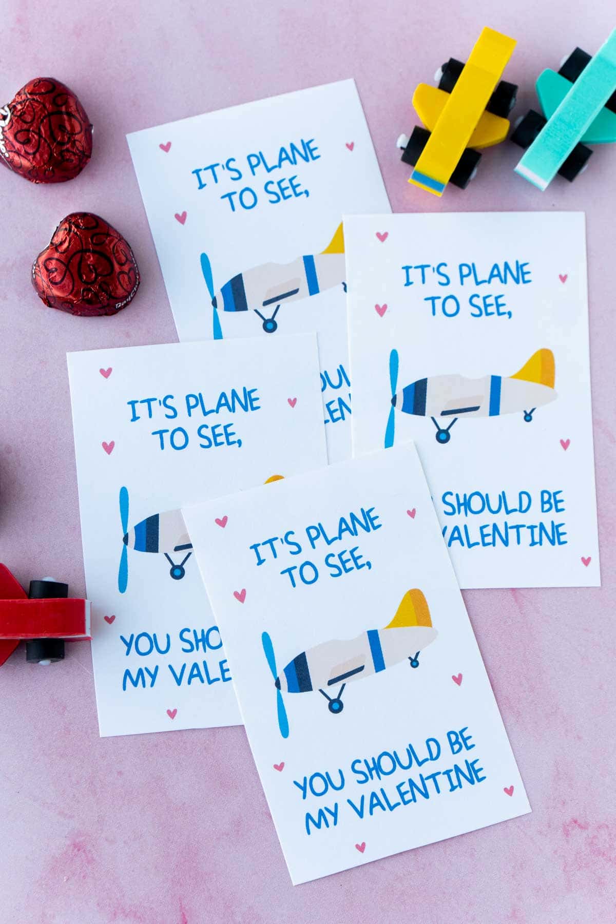 Airplane valentines with little planes by them