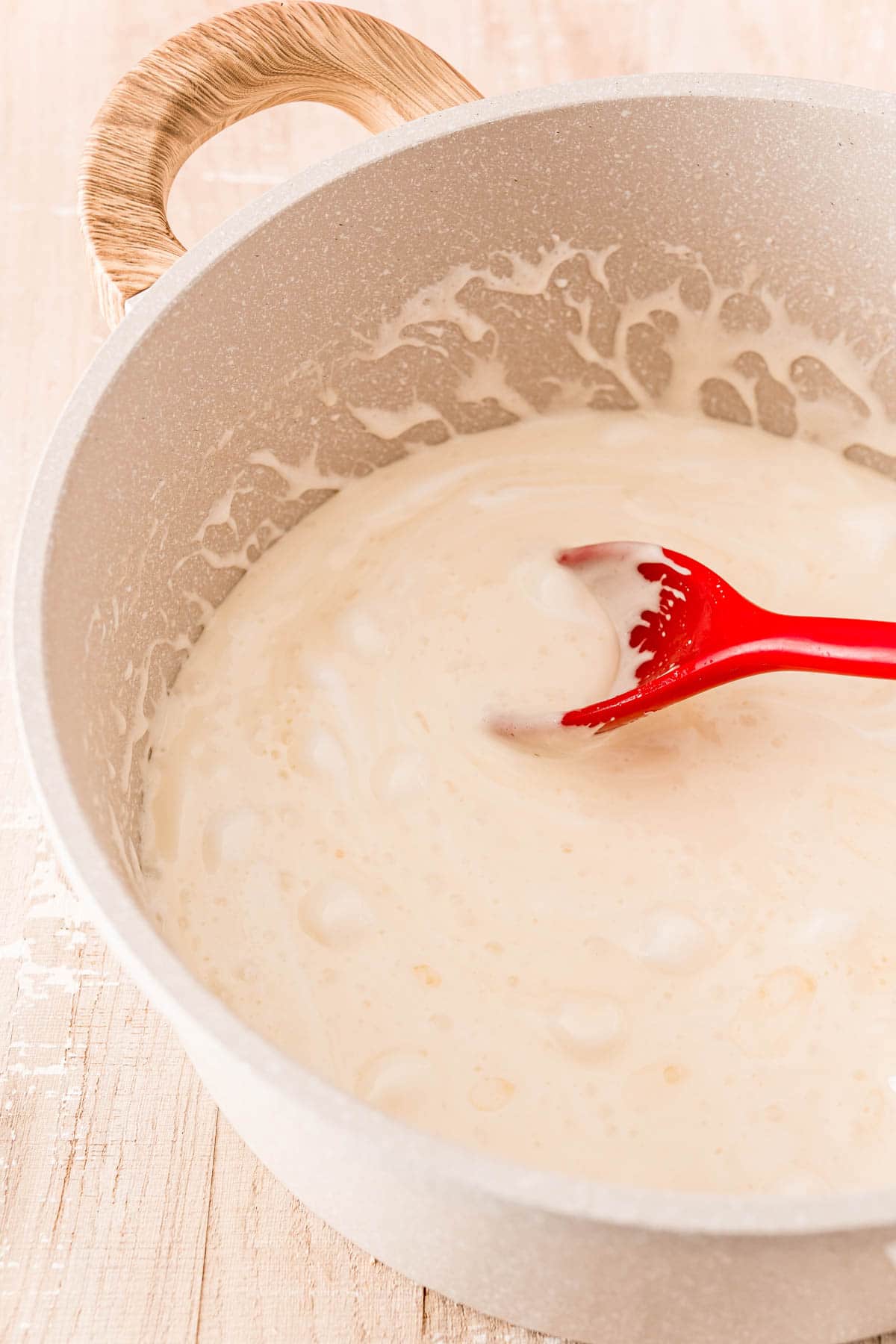 Pot with melted marshmallows and butter