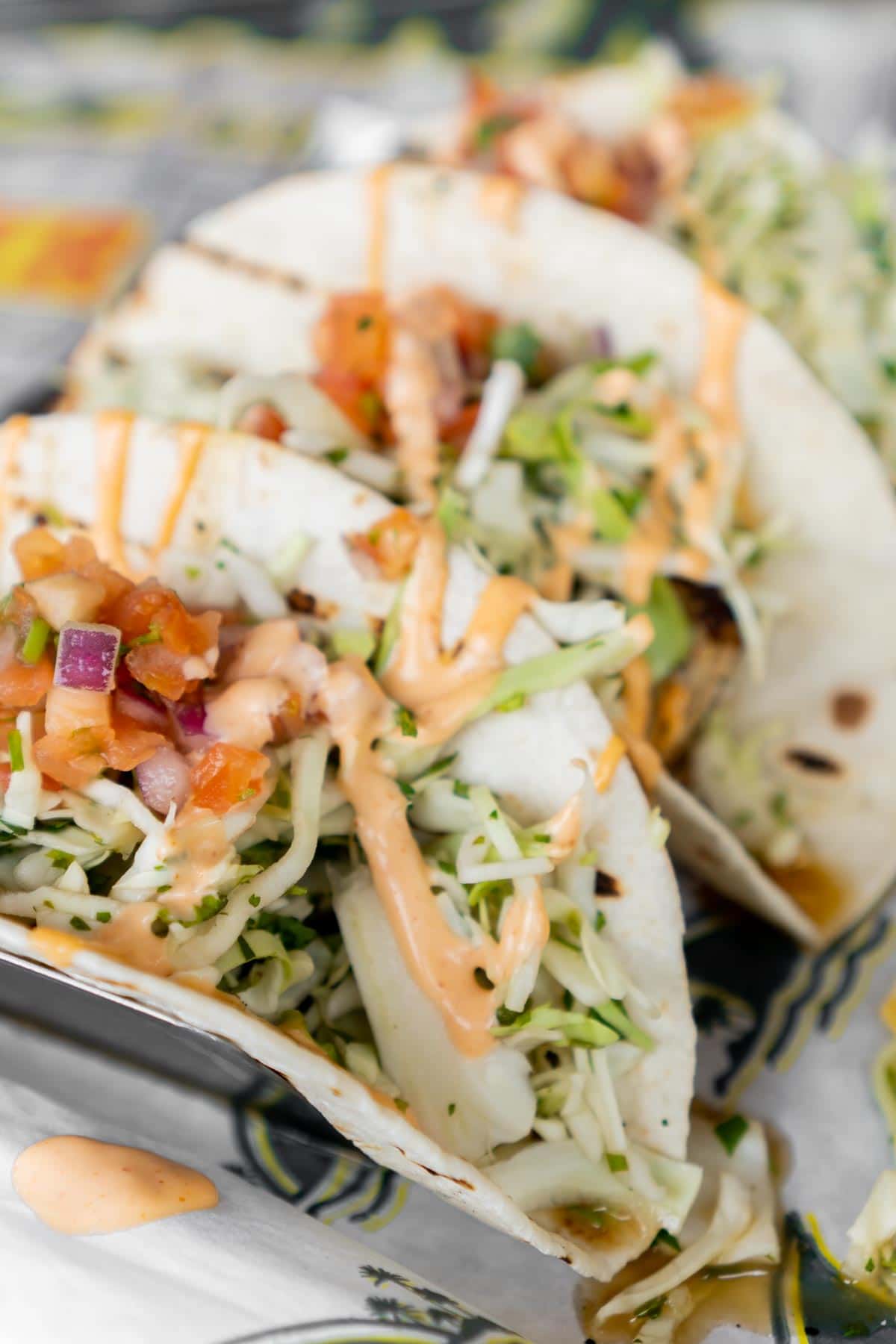 Fish tacos from a restaurant at Margaritaville Lake Conroe