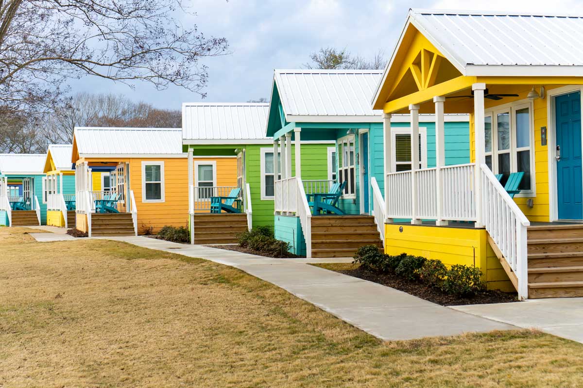 Lake cottages on Lake Conroe at Margaritaville