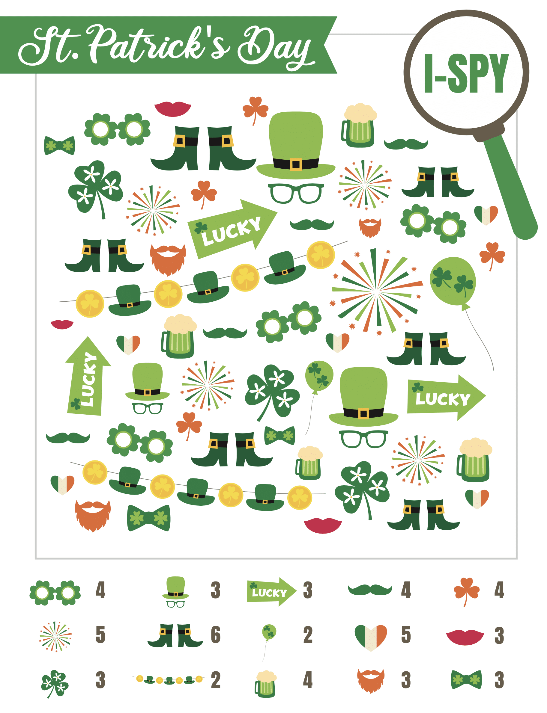 St. Patrick's Day i-spy sheet