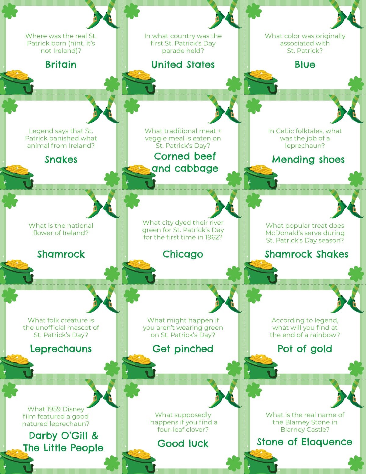 St. Patrick'S Day Trivia For Kids - Sioux Eachelle