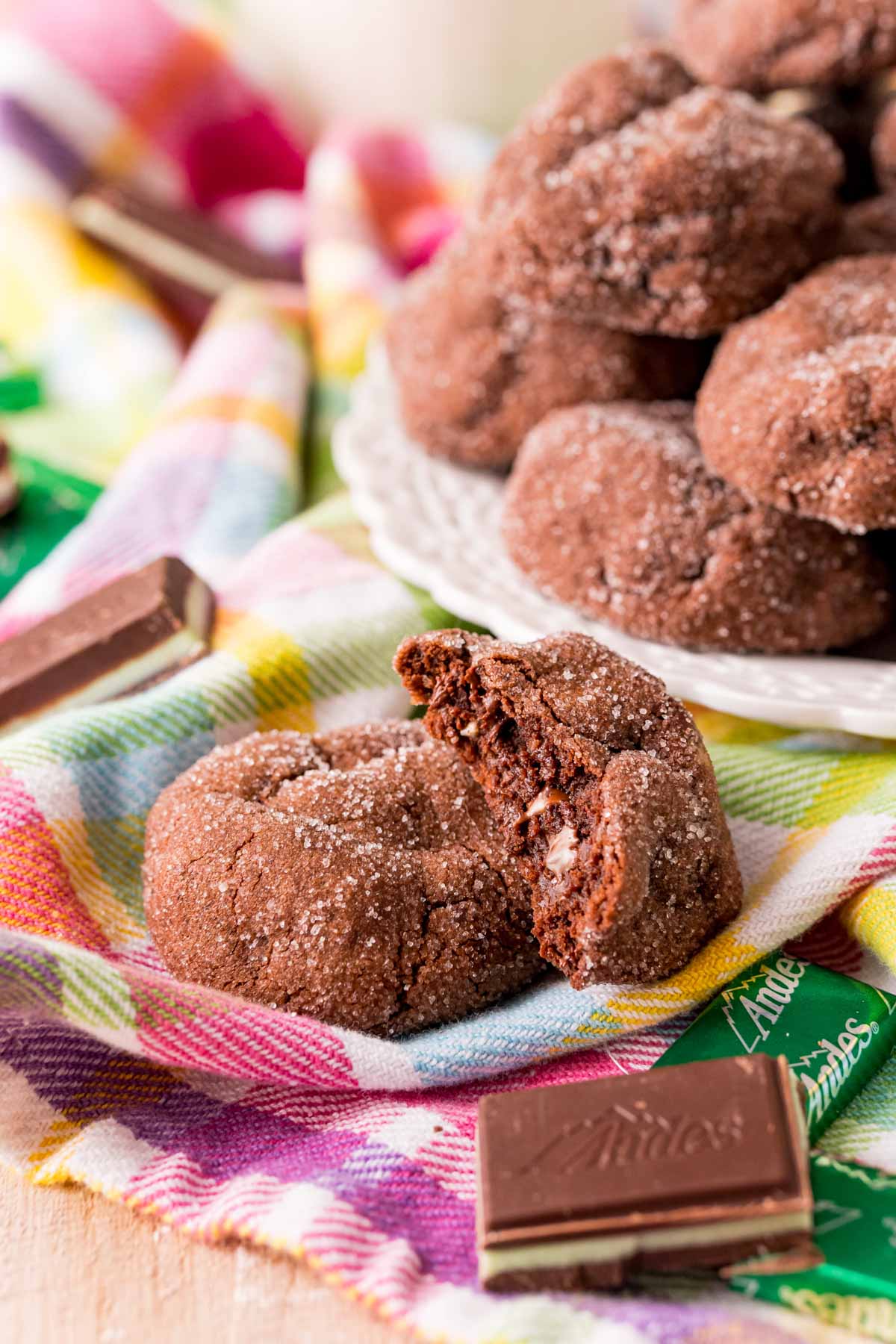 Plate with two Andes Mint cookies