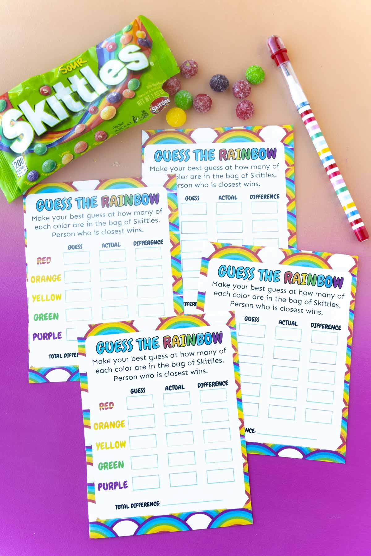 Free Printable Guess the Rainbow Game - Play Party Plan