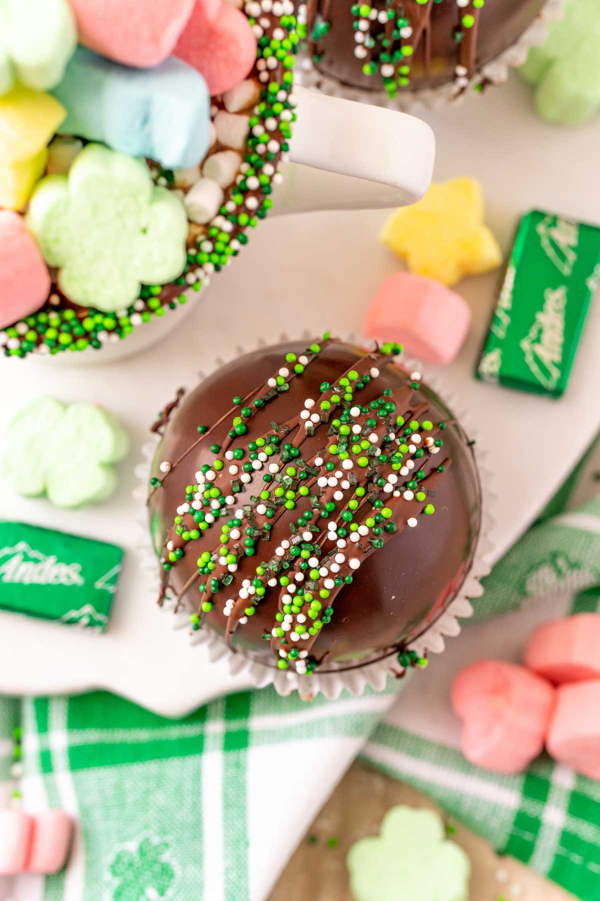 St. Patrick's Day hot chocolate bombs