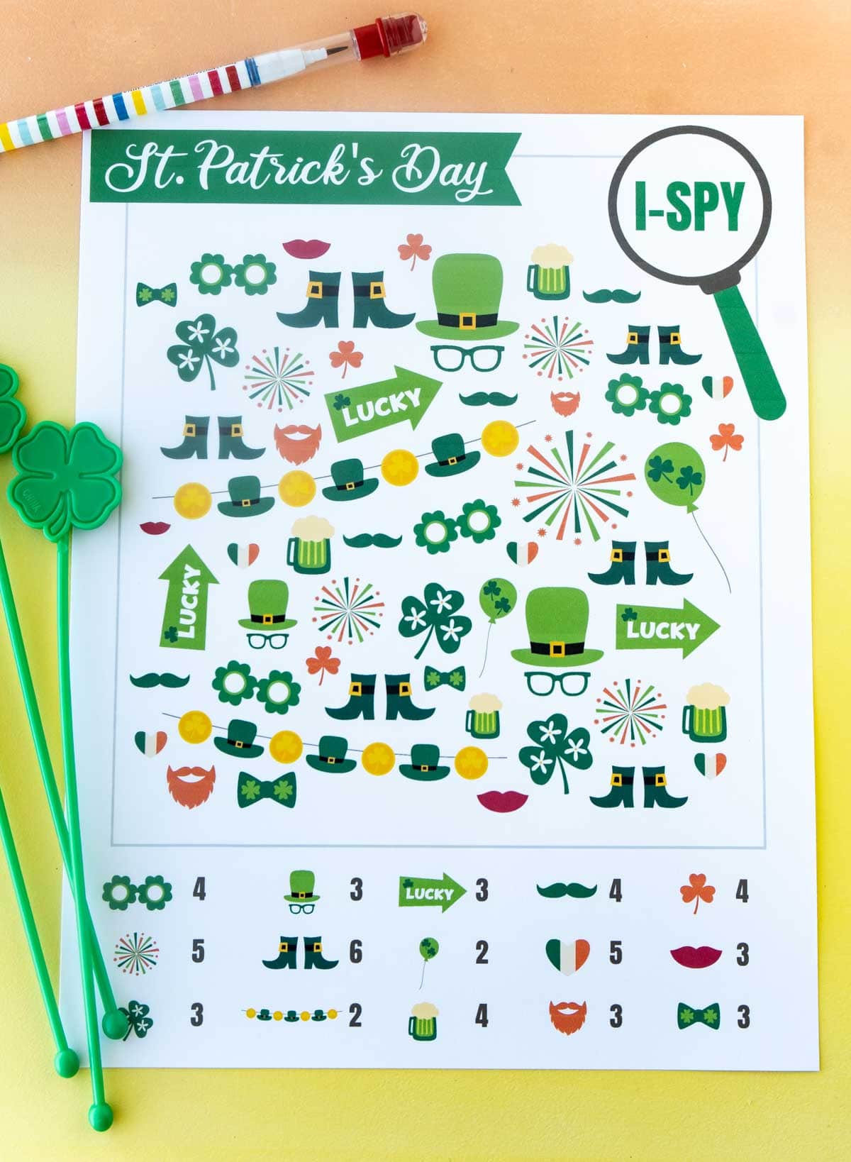 Free St. Patrick's Day I Spy Game - My Pinterventures
