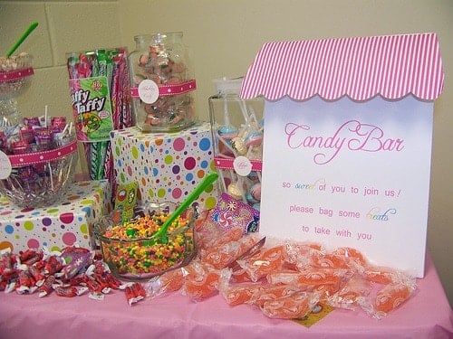 Pink candy buffet