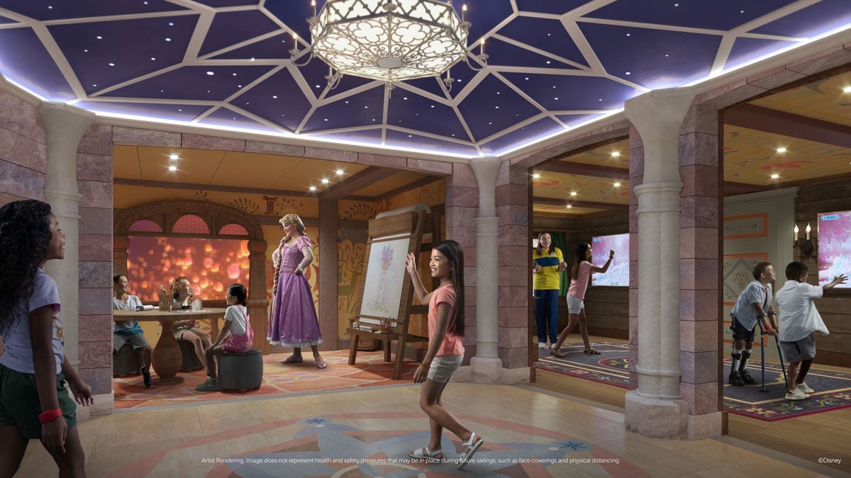 Room with princesses and girls on Disney Wish