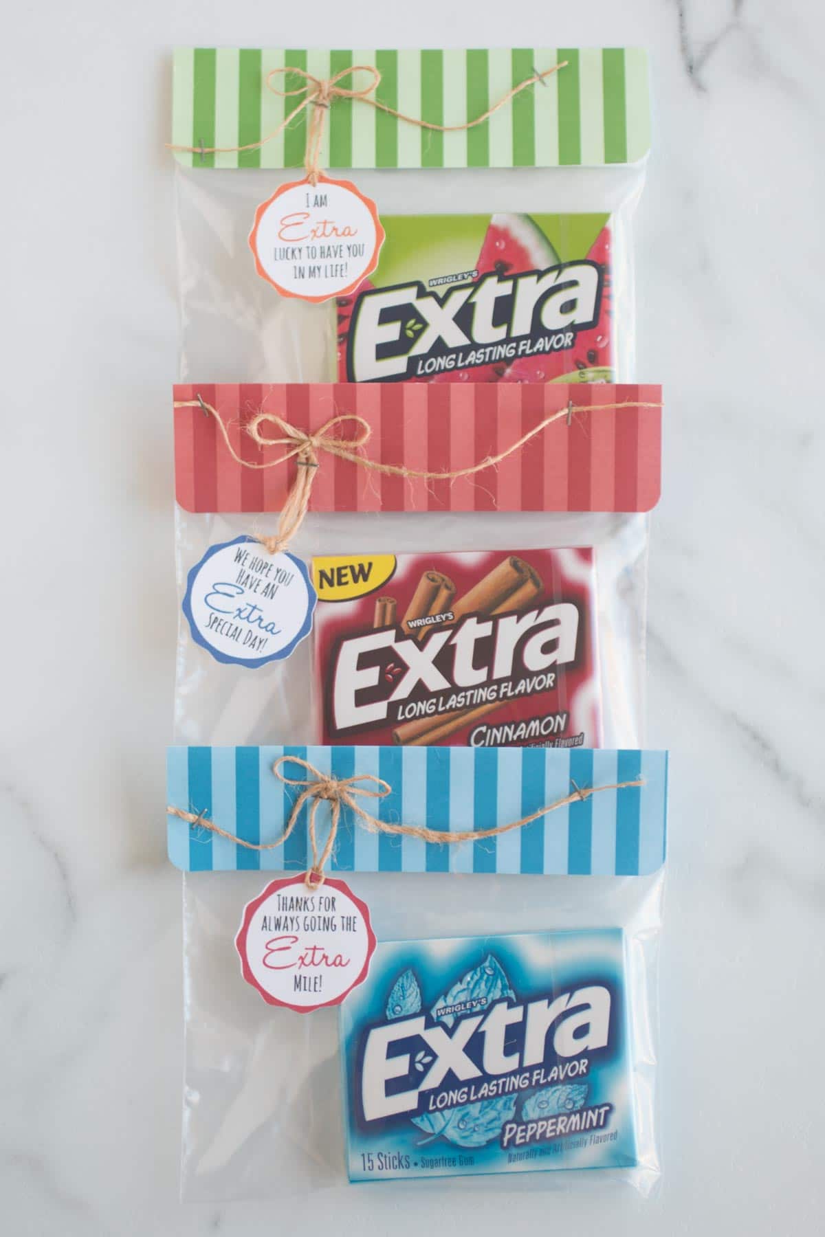 Extra GUM with printable thank you tags